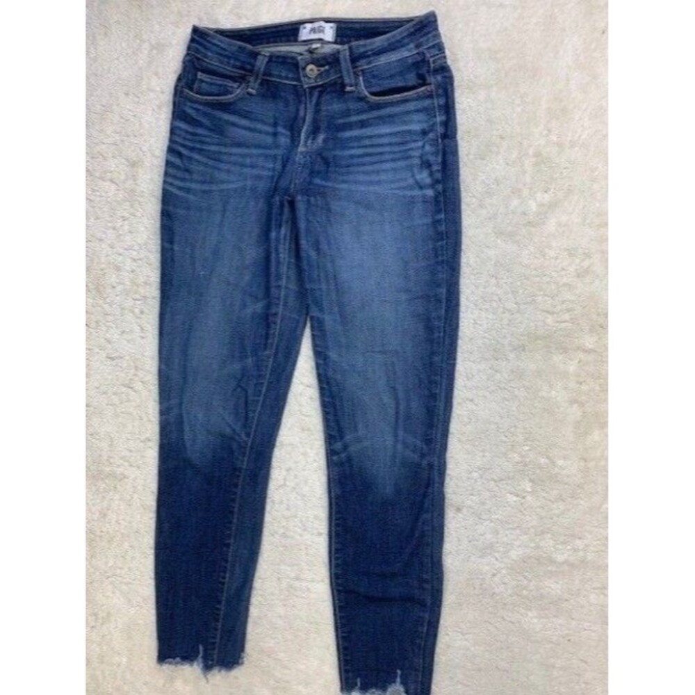 Paige Size 27 Womens Jeans Verdugo Ankle Stretch Mid Rise Raw Hem Med Wash